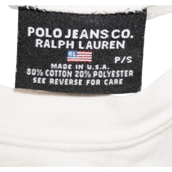 Vintage Polo Jeans Co. Ralph Lauren Crewneck Sweatshirt White Small USA Made - Picture 5 of 8